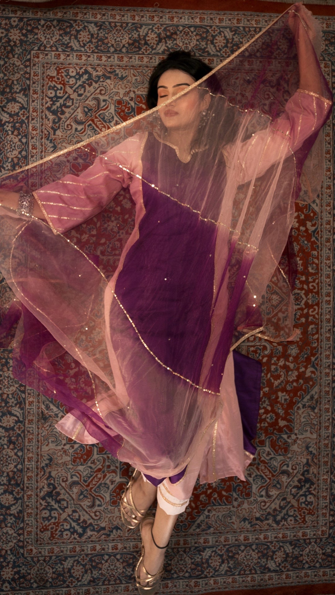 Tayab Plum Sitara Suit Set