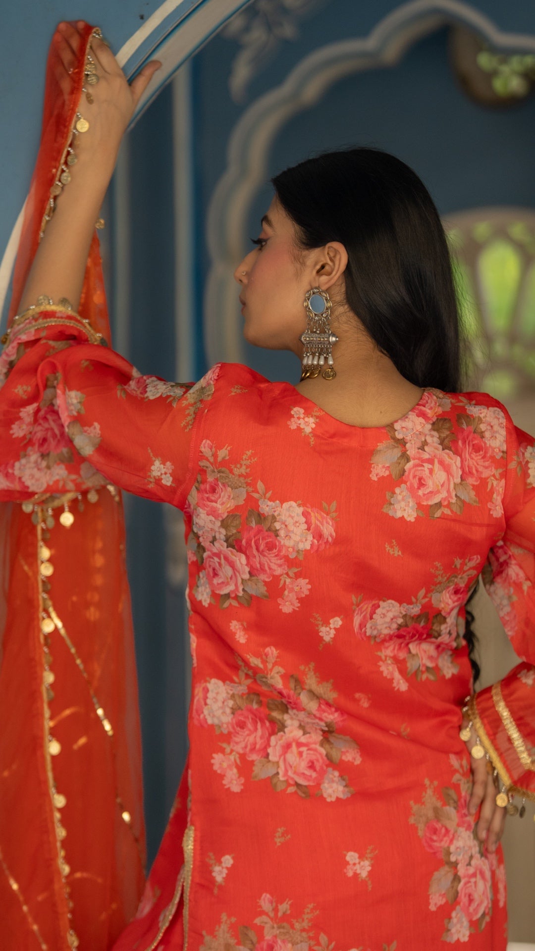 Coral Sitara Chanderi Suit Set