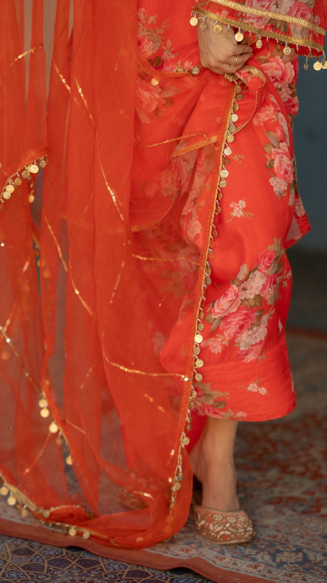 Coral Sitara Chanderi Suit Set