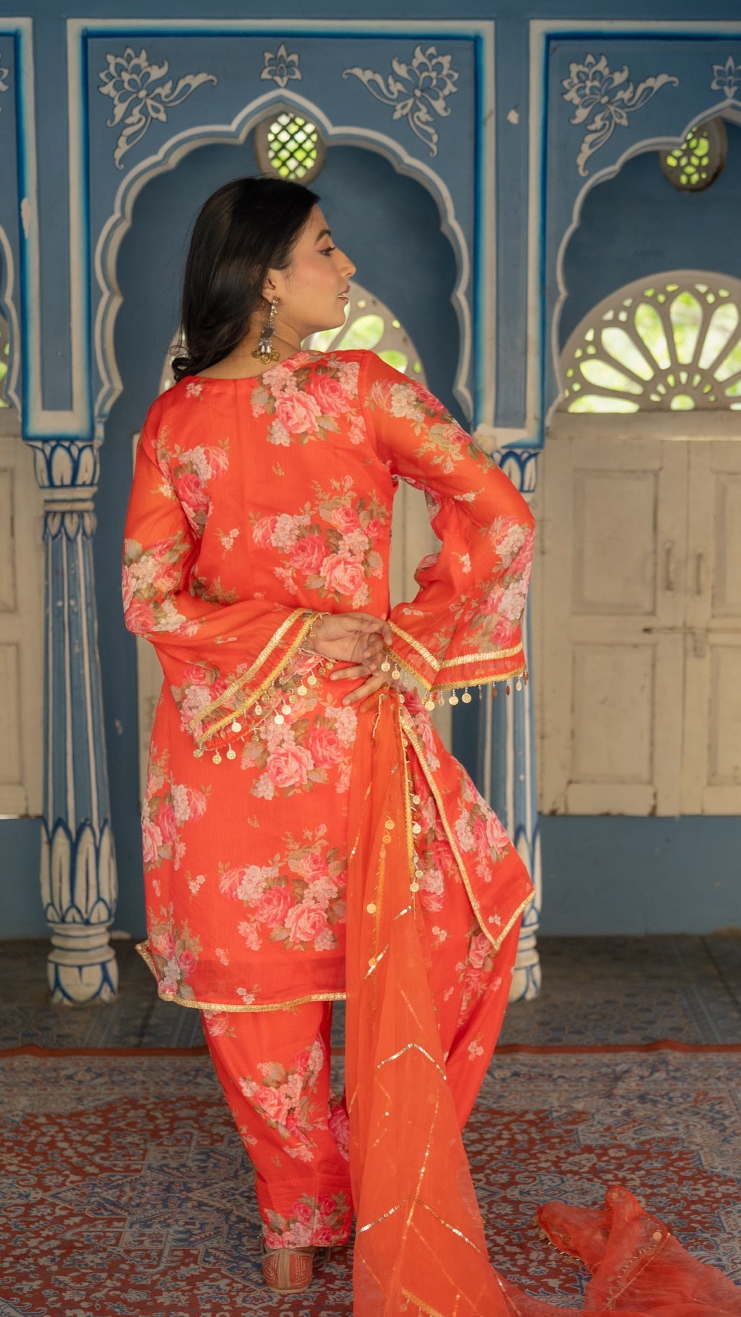 Coral Sitara Chanderi Suit Set