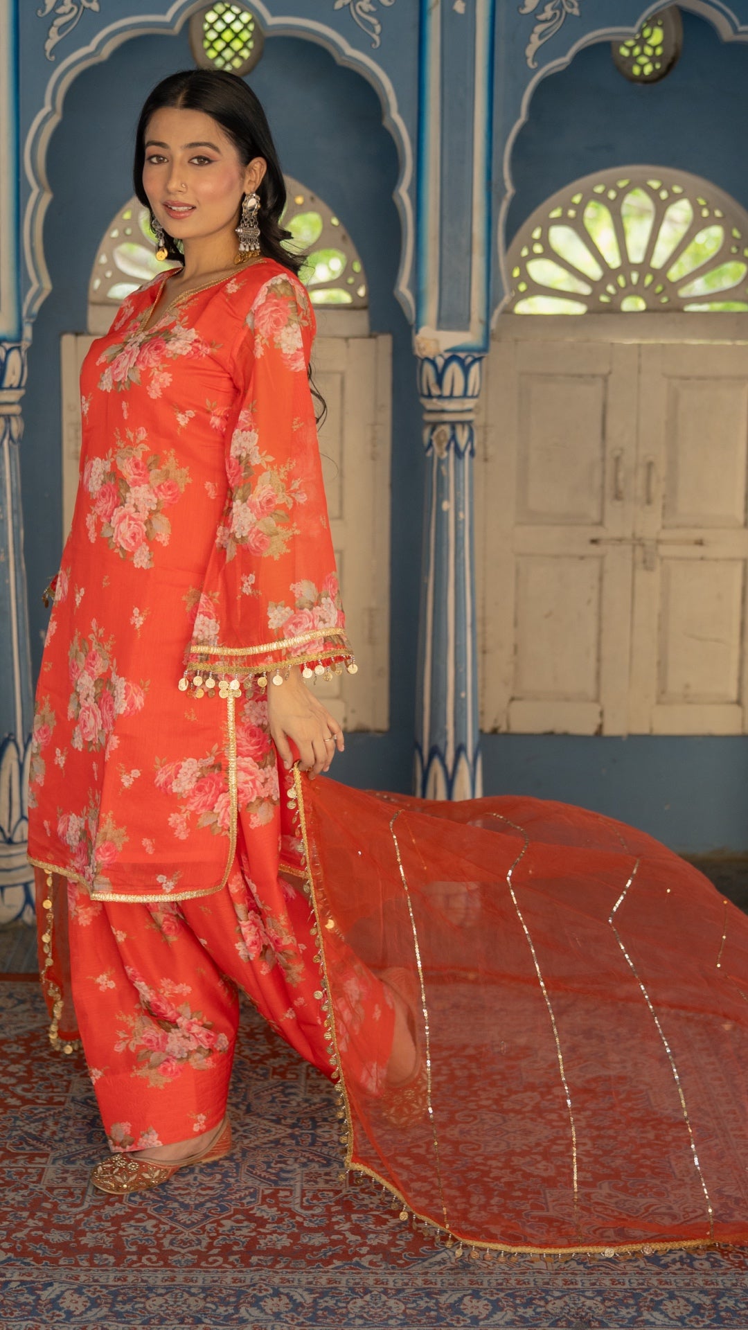 Coral Sitara Chanderi Suit Set