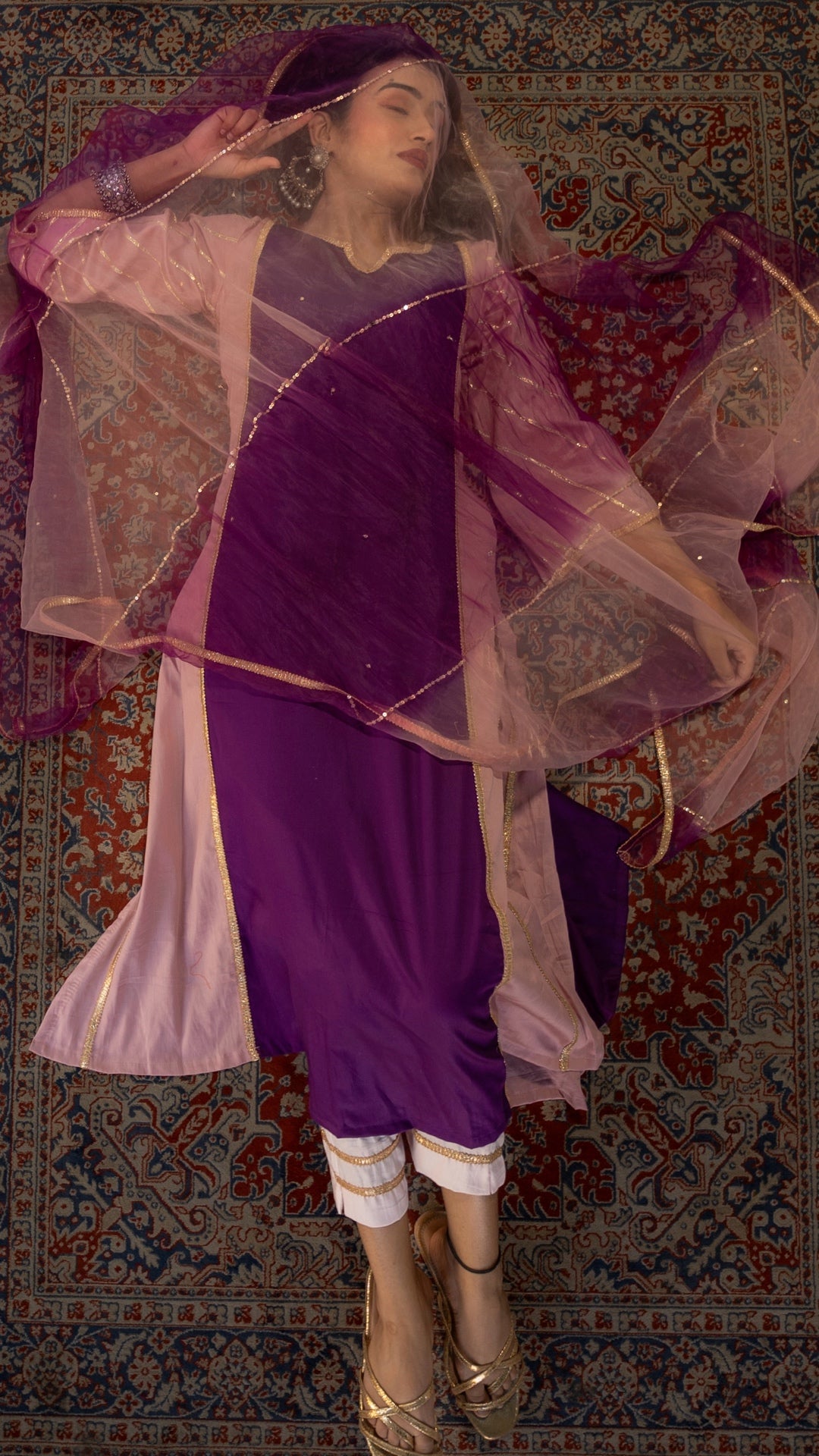 Tayab Plum Sitara Suit Set