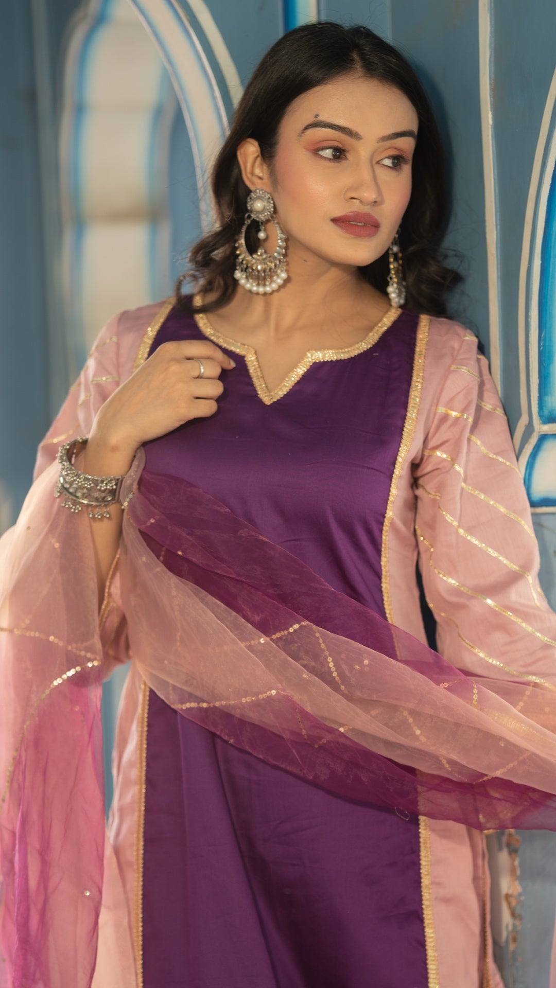 Tayab Plum Sitara Suit Set