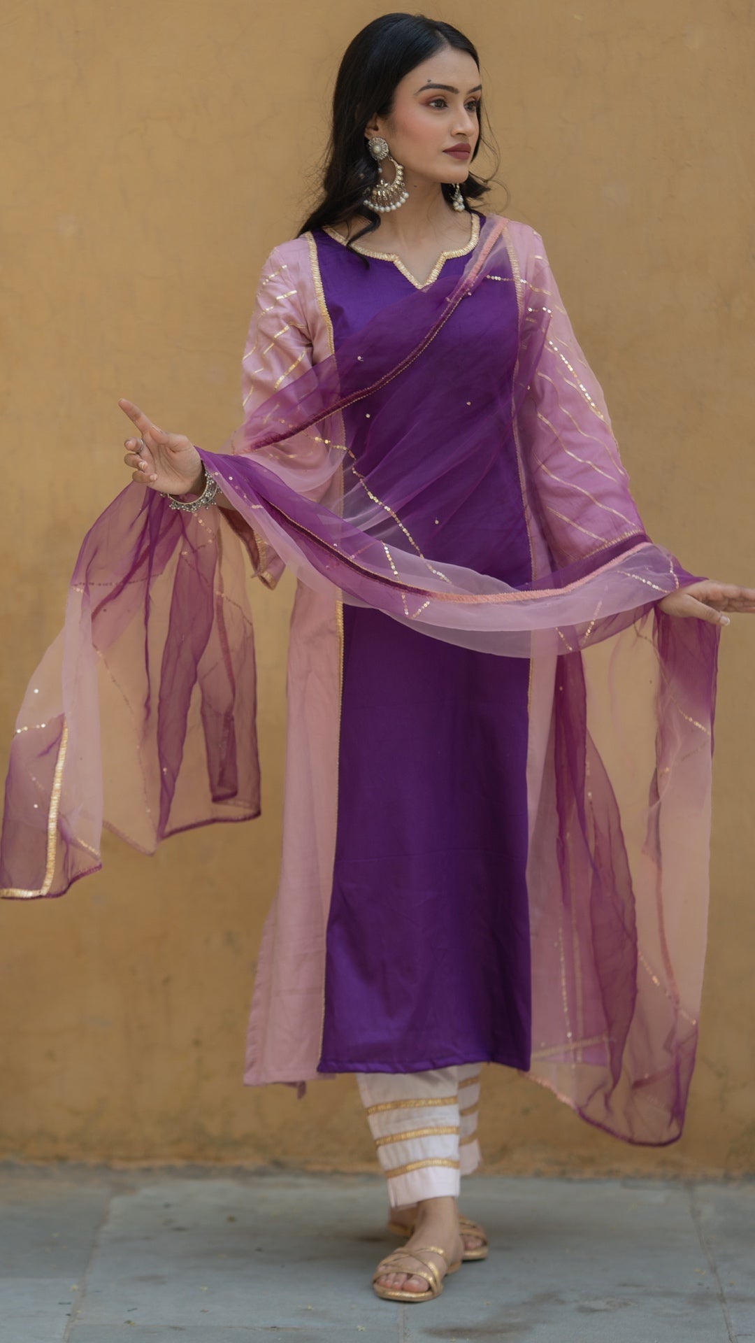 Tayab Plum Sitara Suit Set
