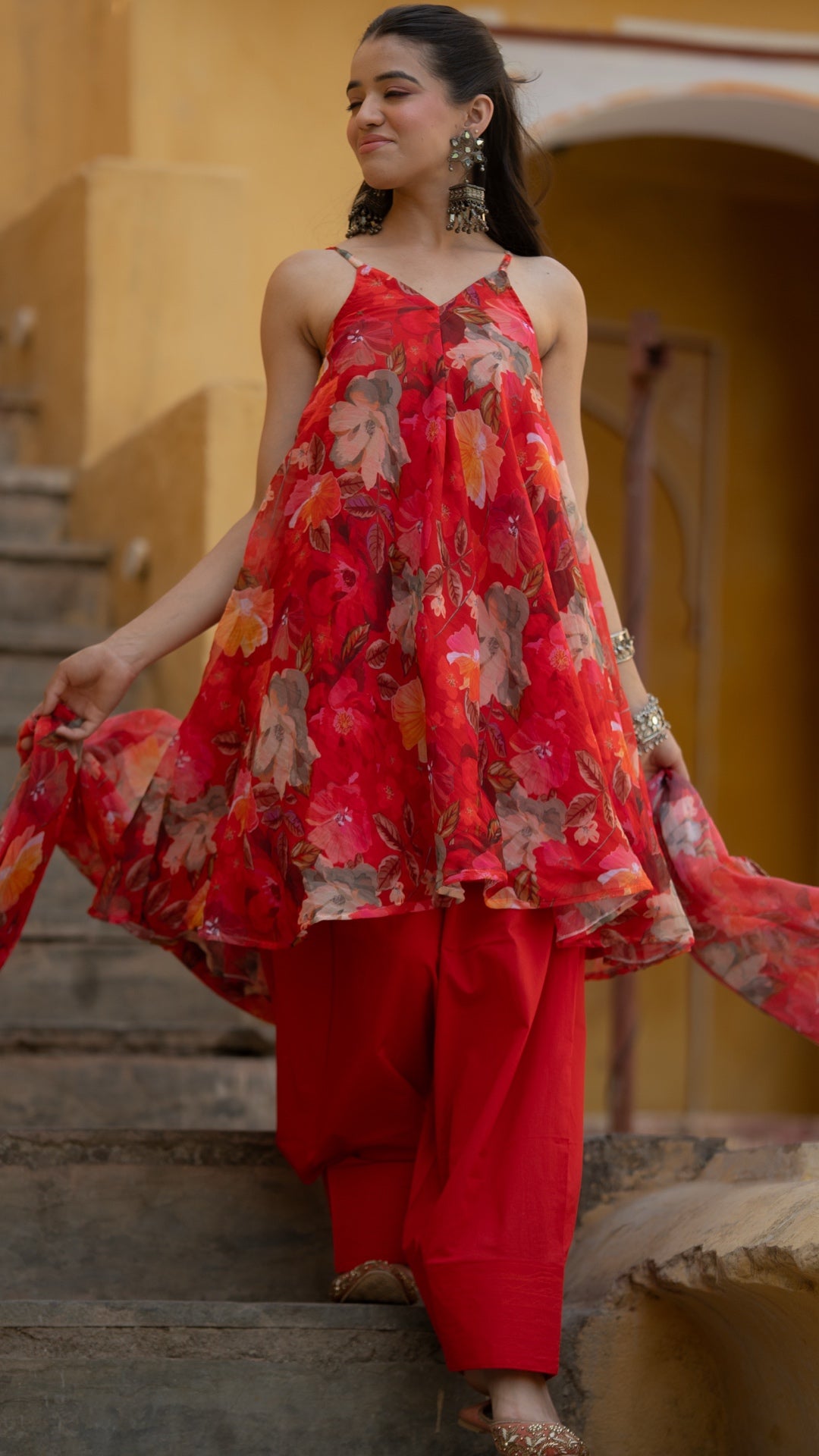 Bright Red Farshi Suit Set