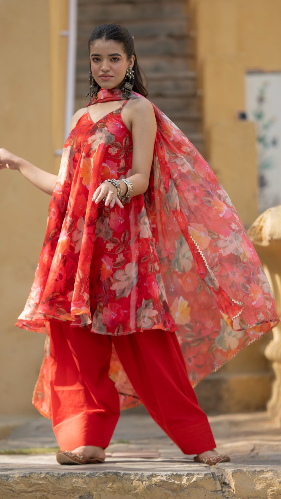 Bright Red Farshi Suit Set