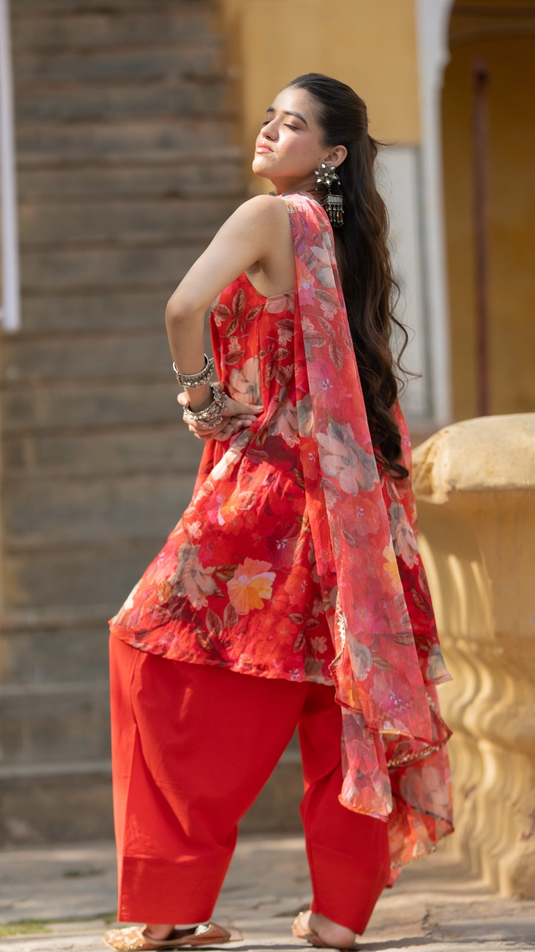 Bright Red Farshi Suit Set