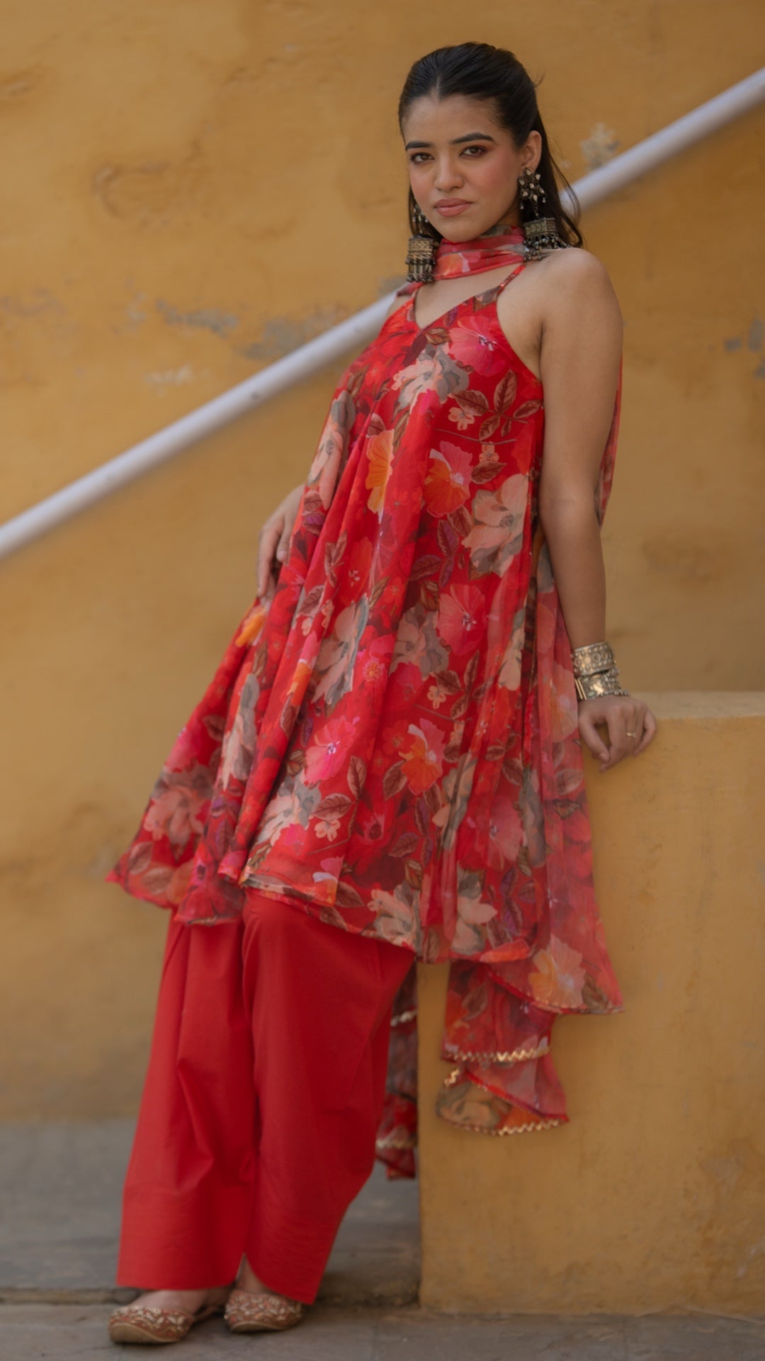 Bright Red Farshi Suit Set
