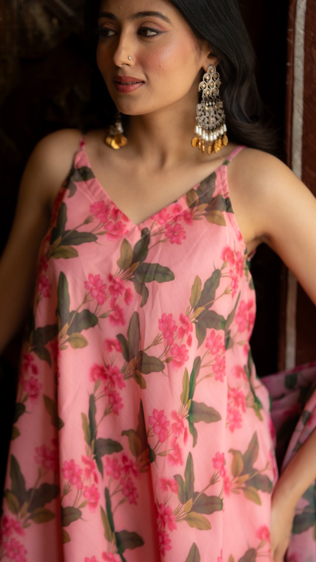Pink Leaf Farshi Suit Set