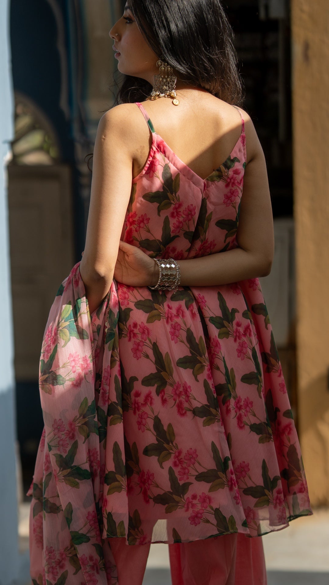 Pink Leaf Farshi Suit Set