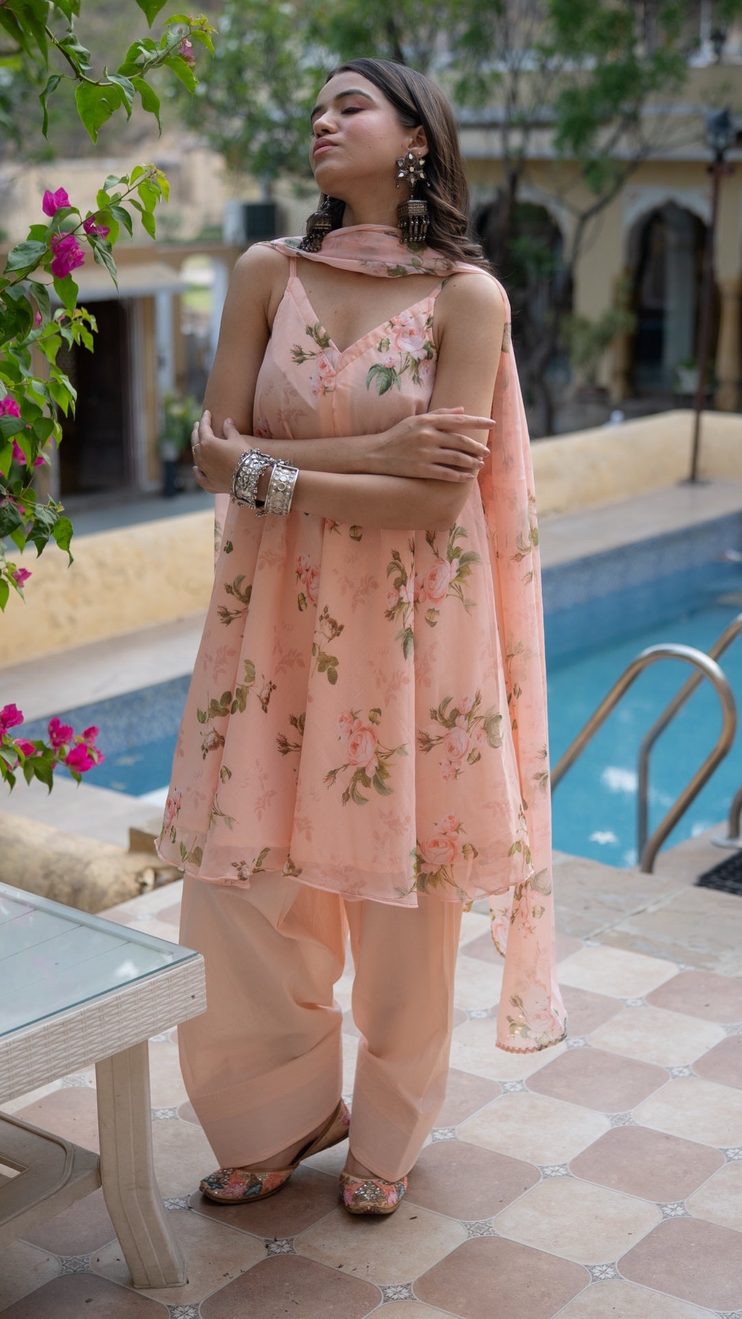Soft Peach Farshi Suit Set