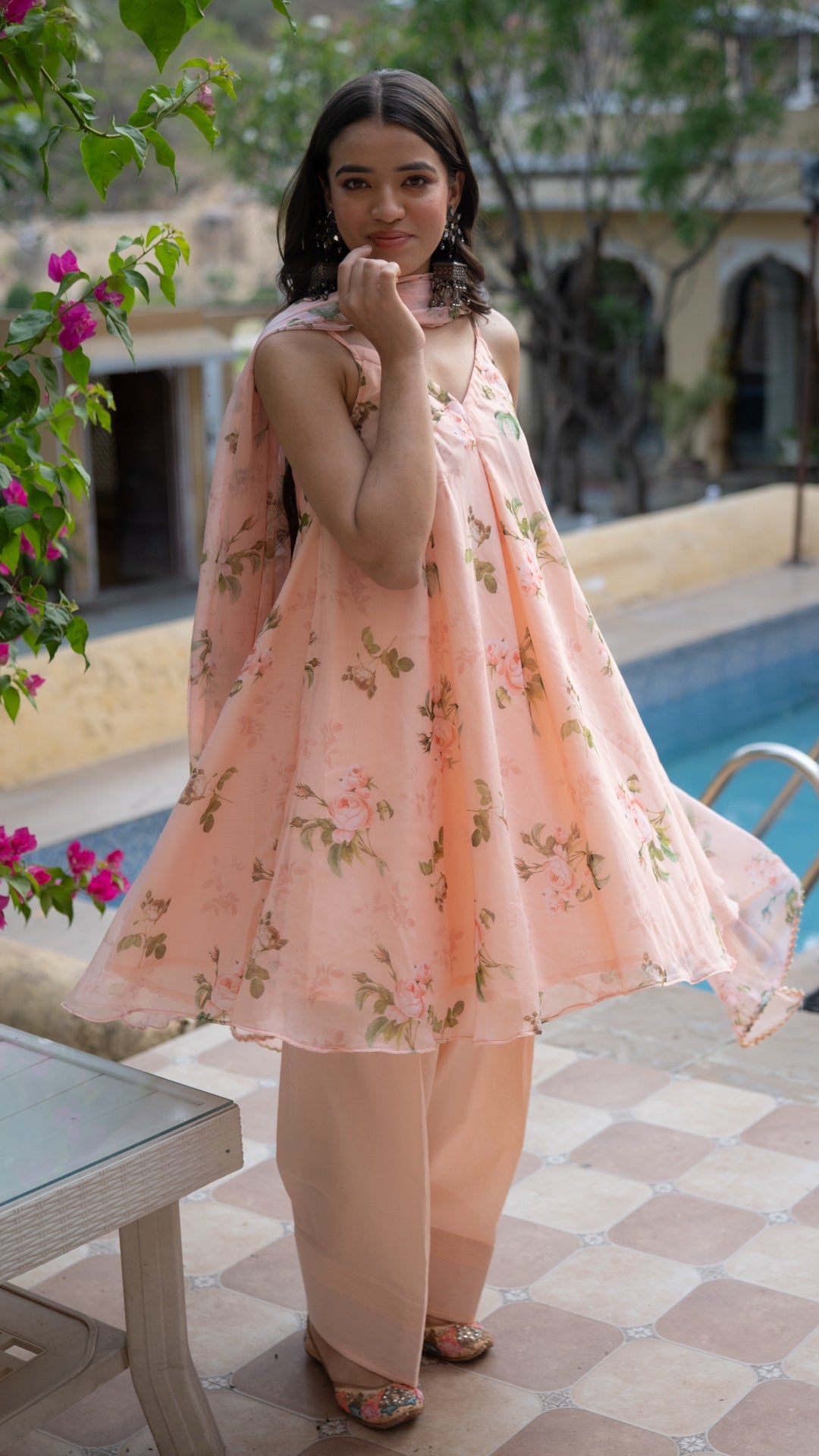Soft Peach Farshi Suit Set