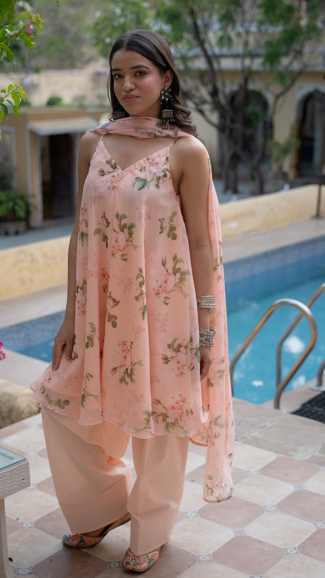 Soft Peach Farshi Suit Set