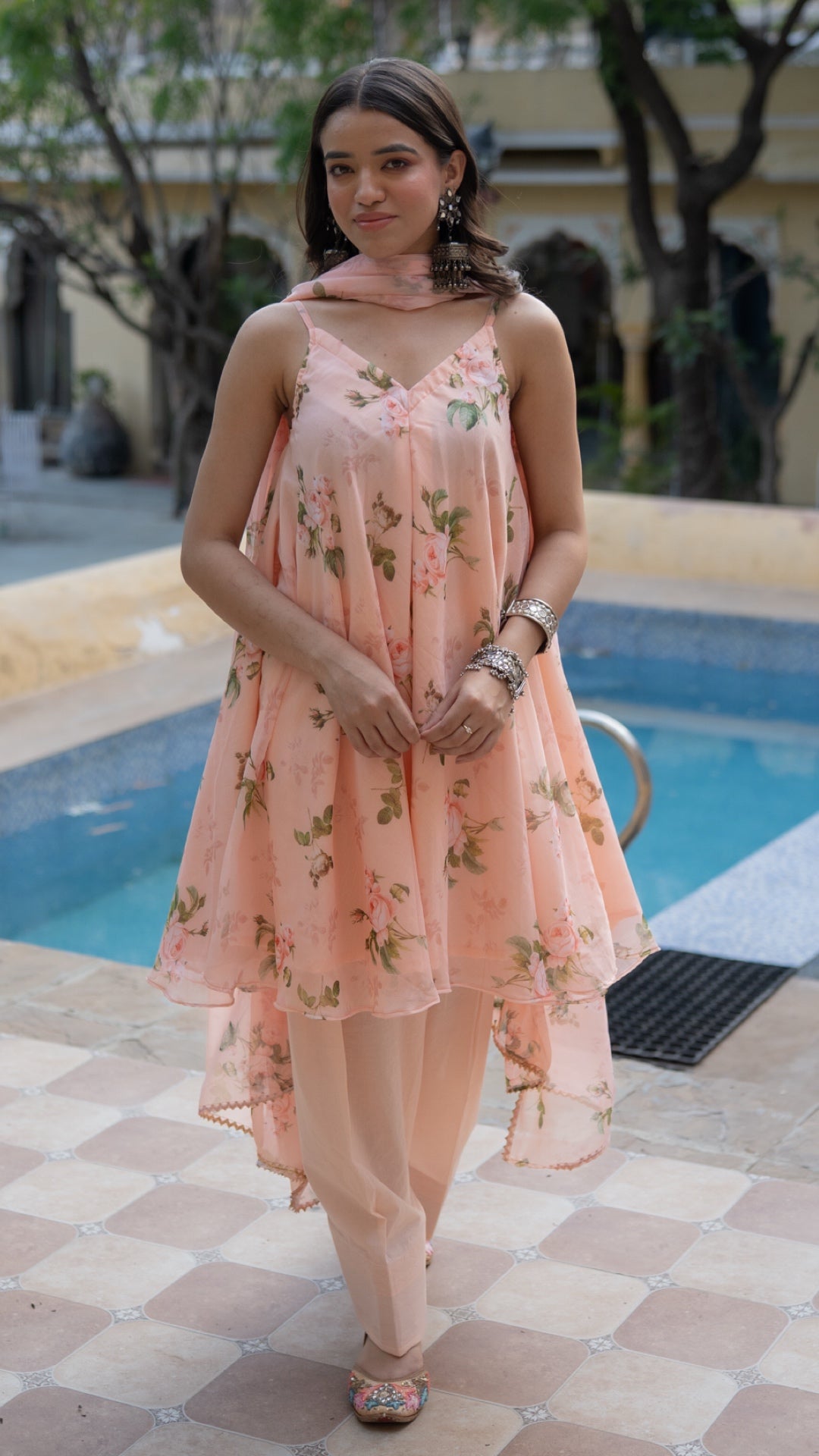 Soft Peach Farshi Suit Set