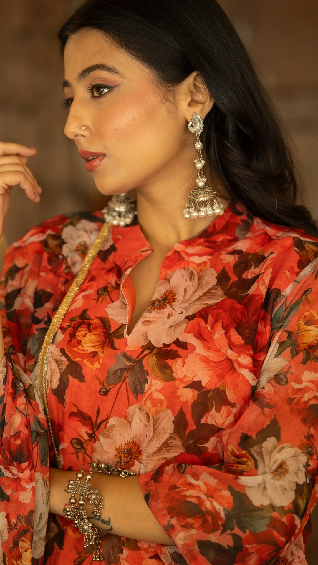 Vermillion Floral Suit Set