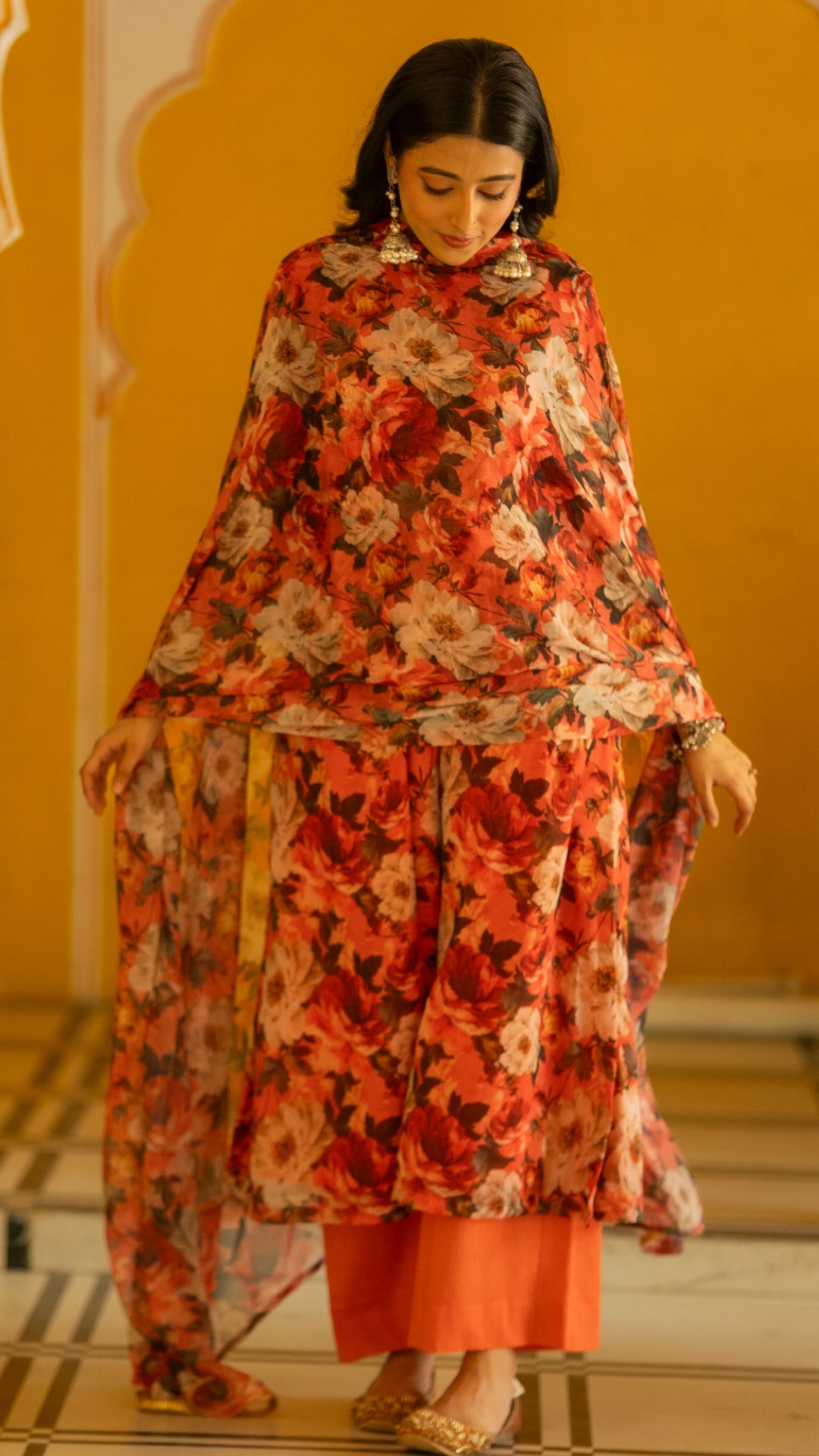 Vermillion Floral Suit Set