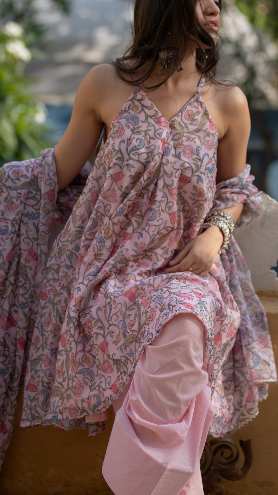 Nude Pink Farshi Suit Set