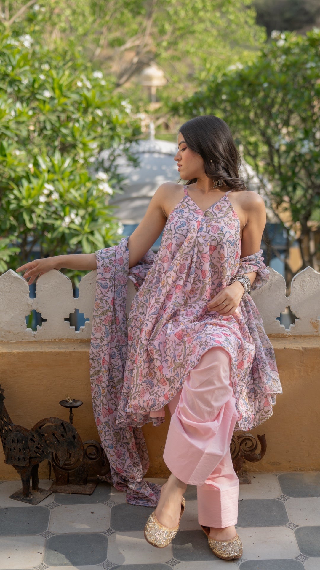 Nude Pink Farshi Suit Set