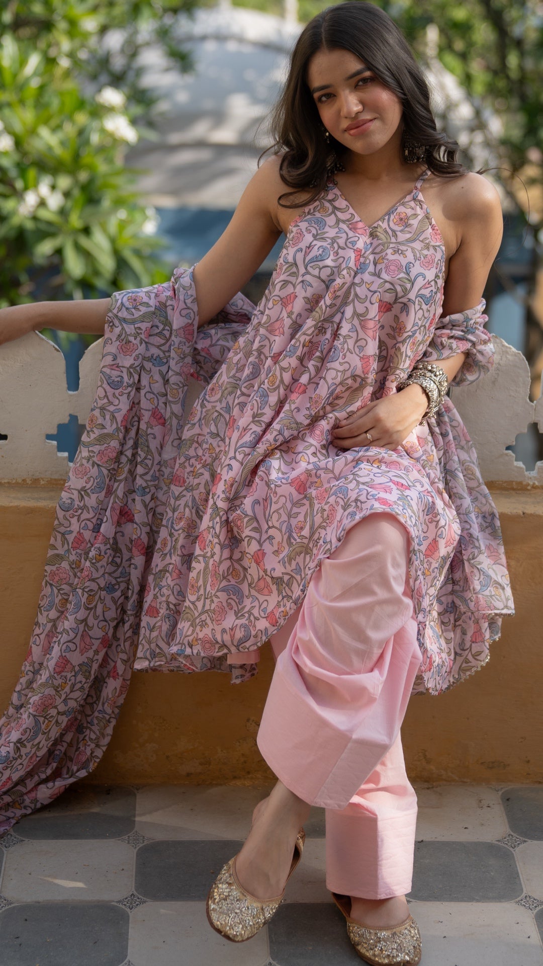 Nude Pink Farshi Suit Set