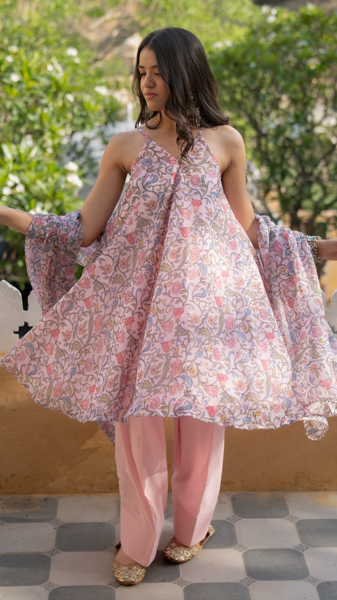 Nude Pink Farshi Suit Set