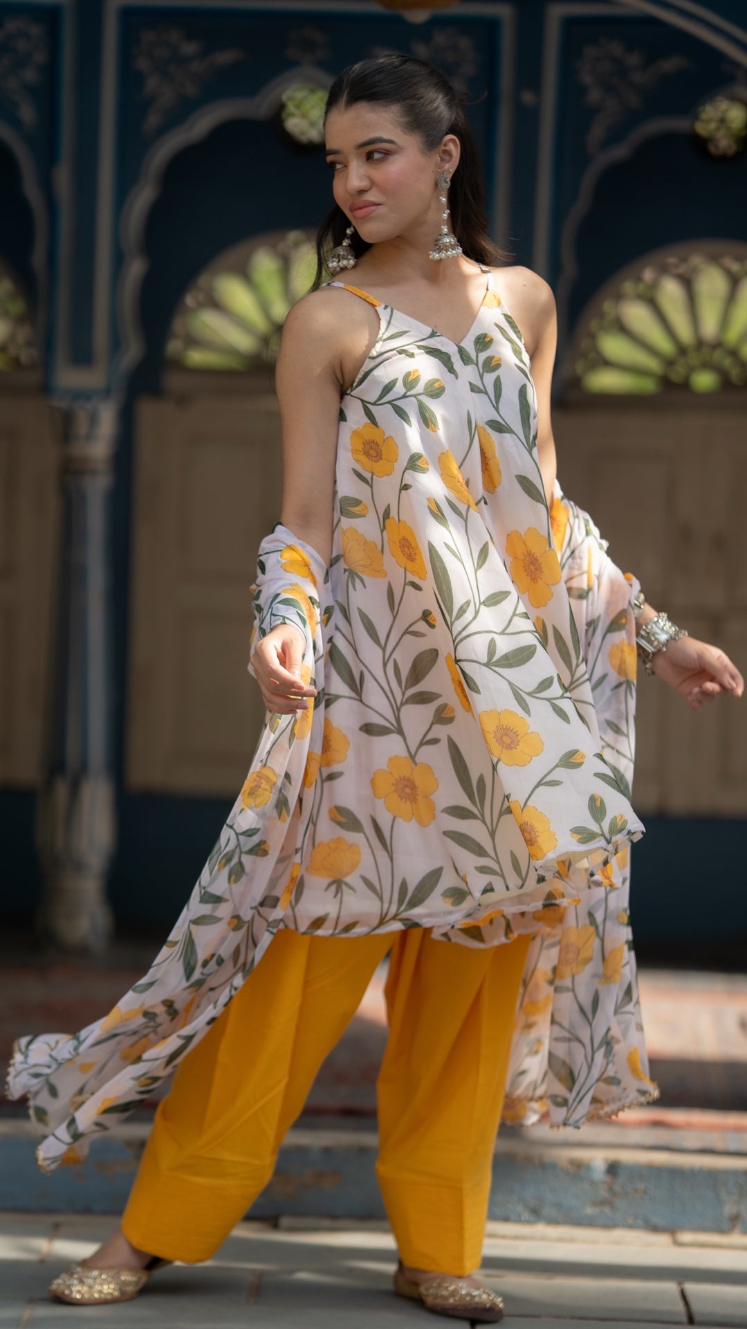 Poppy Yellow Farshi Suit Set