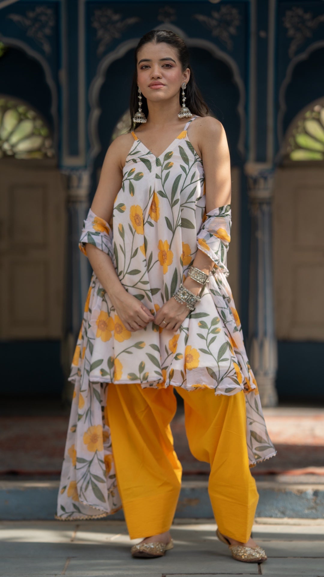 Poppy Yellow Farshi Suit Set