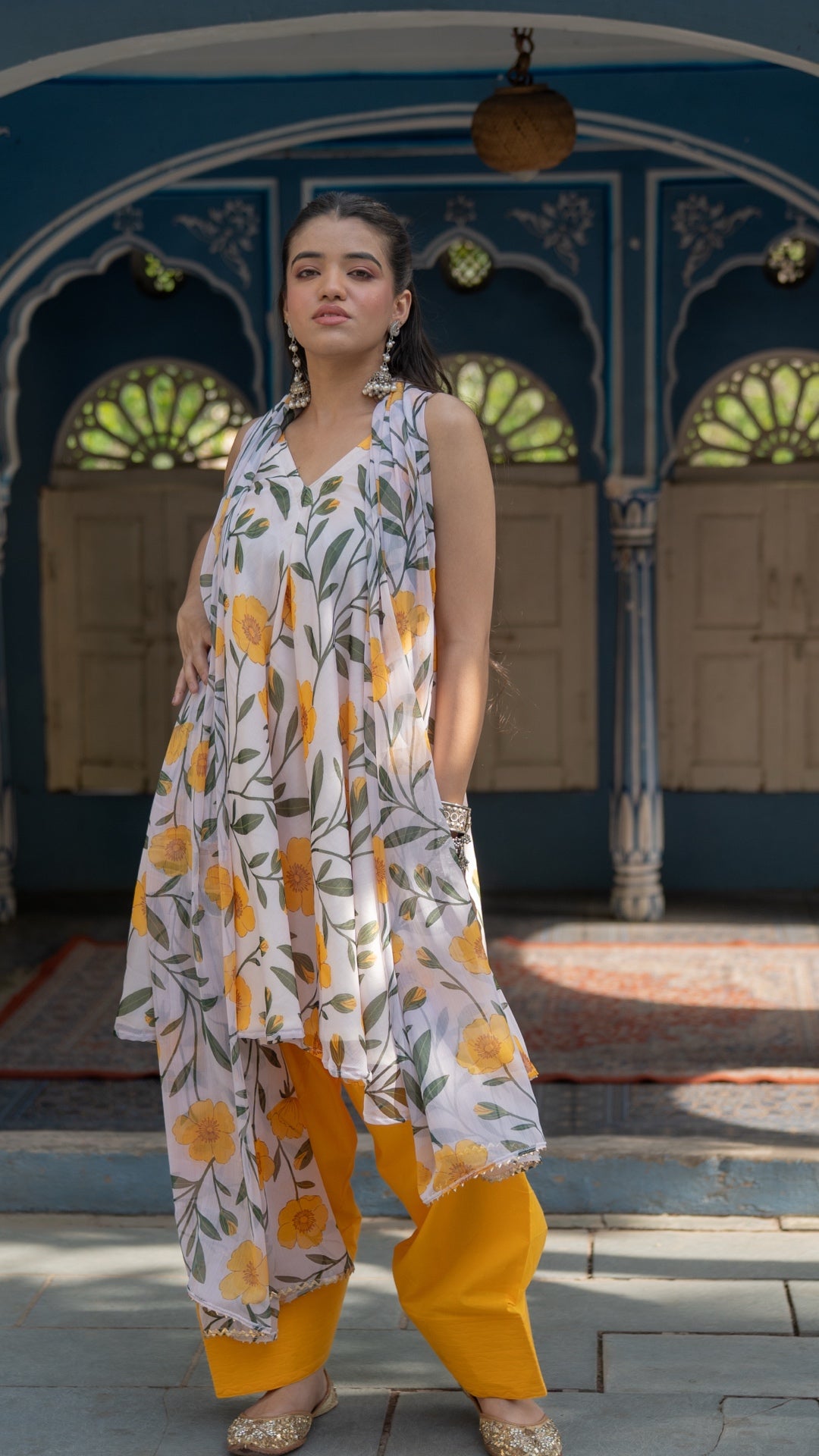 Poppy Yellow Farshi Suit Set
