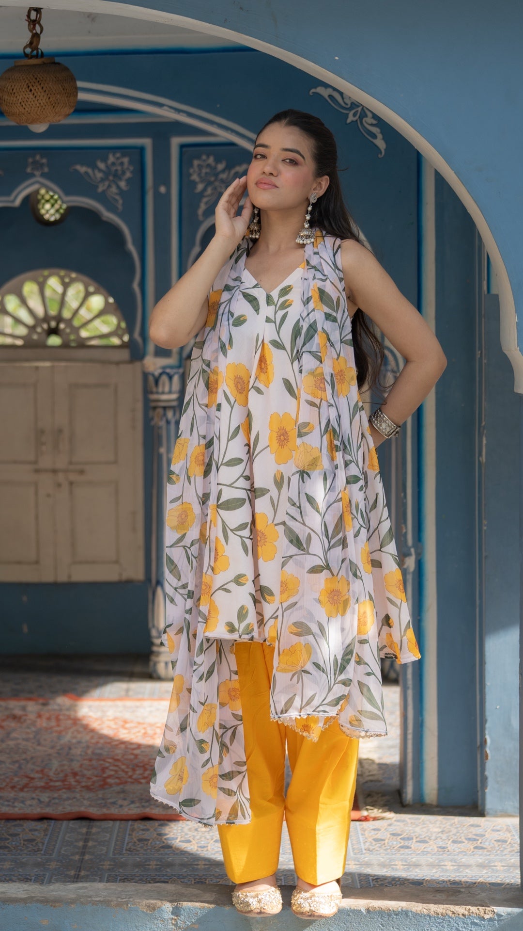 Poppy Yellow Farshi Suit Set