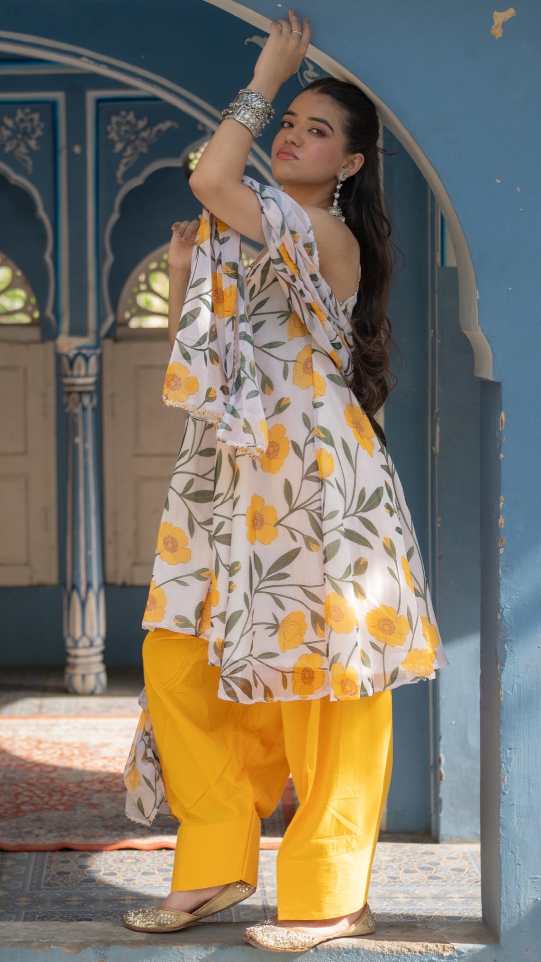 Poppy Yellow Farshi Suit Set