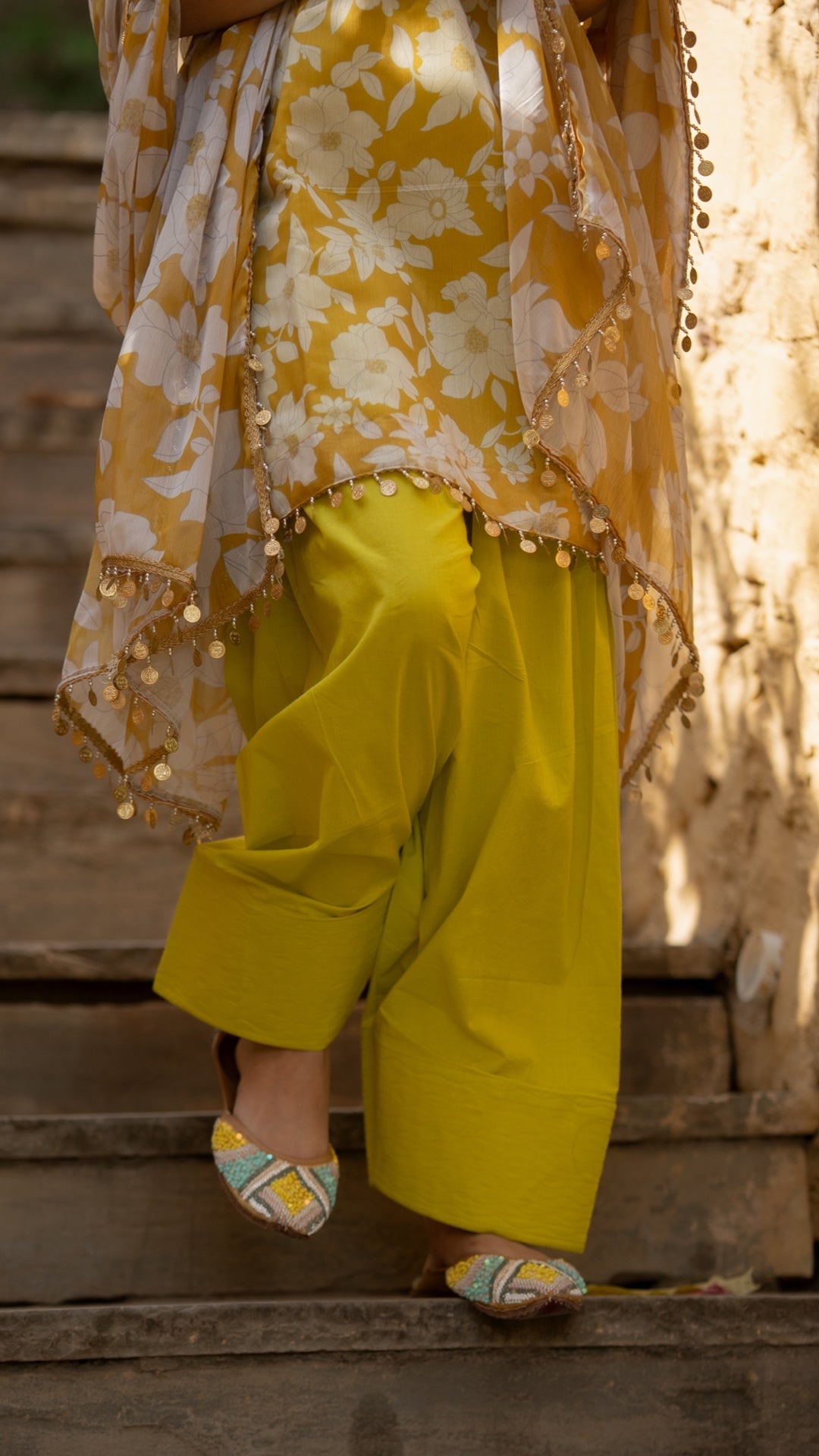 British Yellow Farshi Suit Set