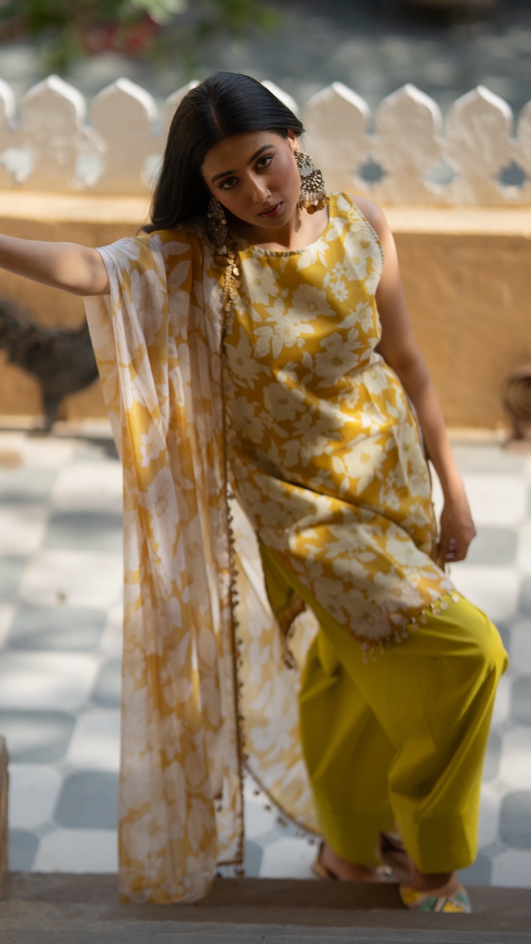 British Yellow Farshi Suit Set