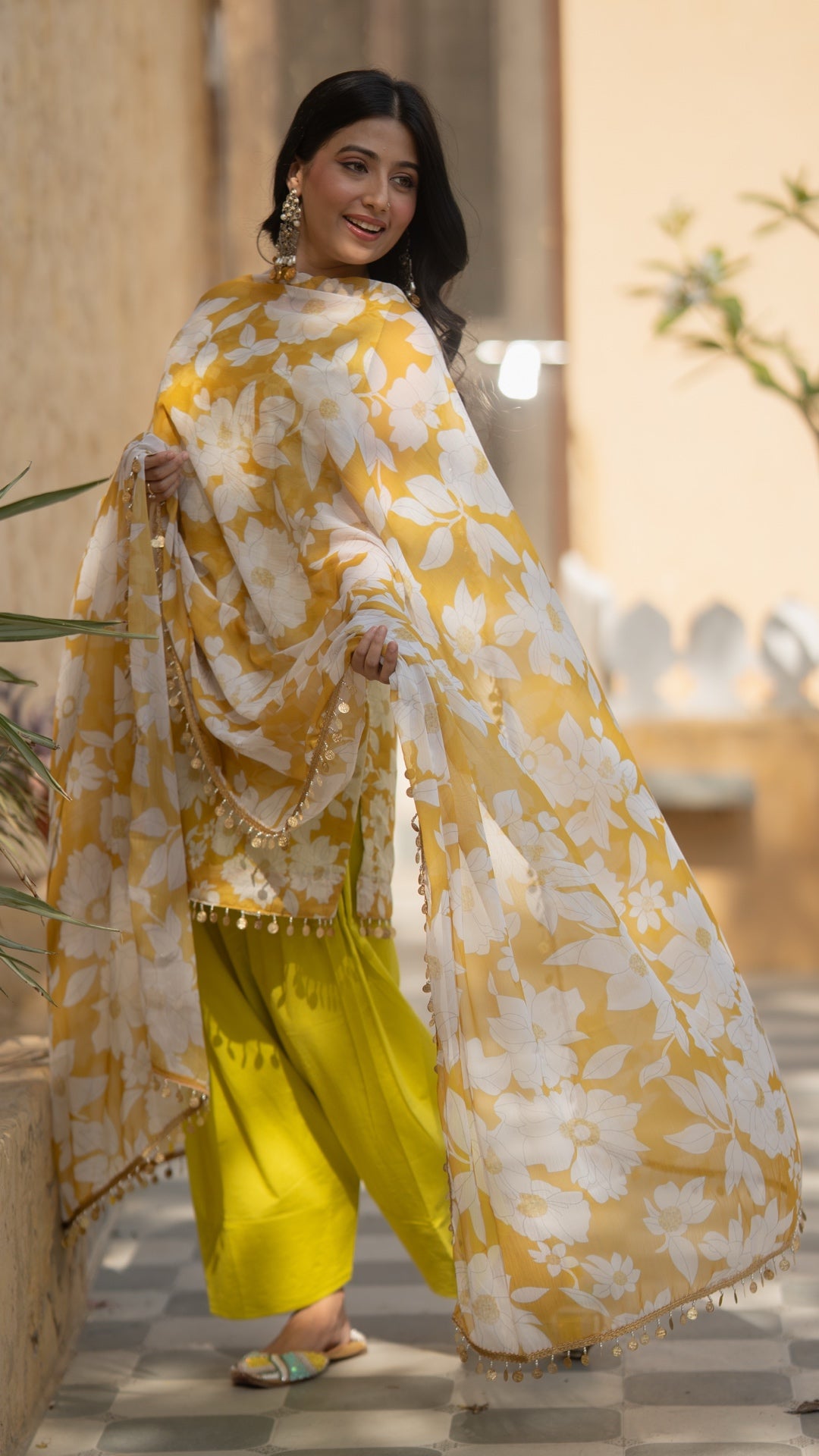 British Yellow Farshi Suit Set