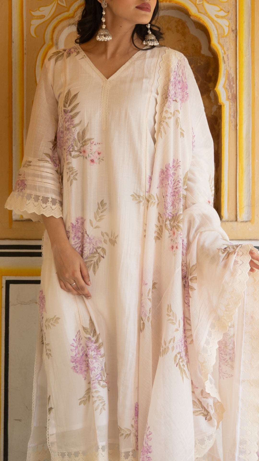 Catmint Pure Mulmul Chanderi Suit Set