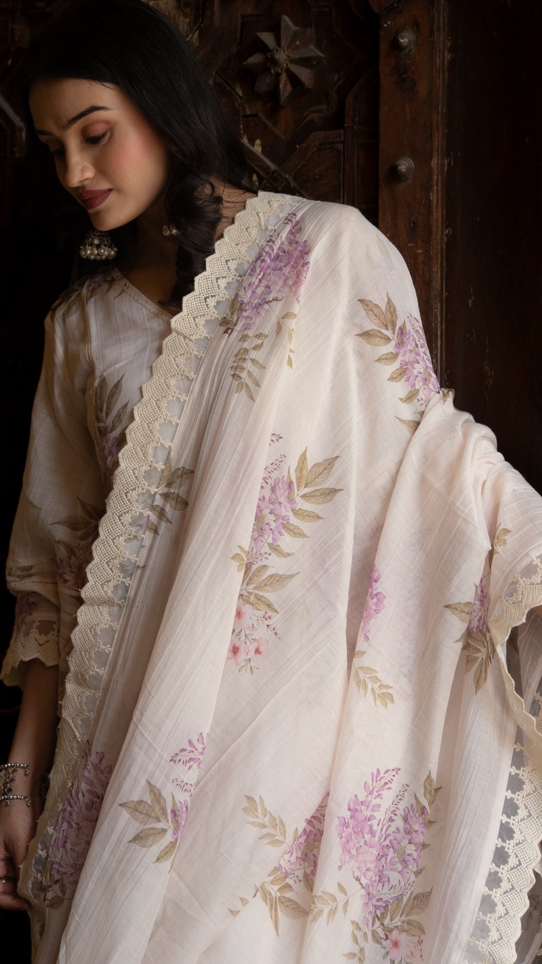 Catmint Pure Mulmul Chanderi Suit Set