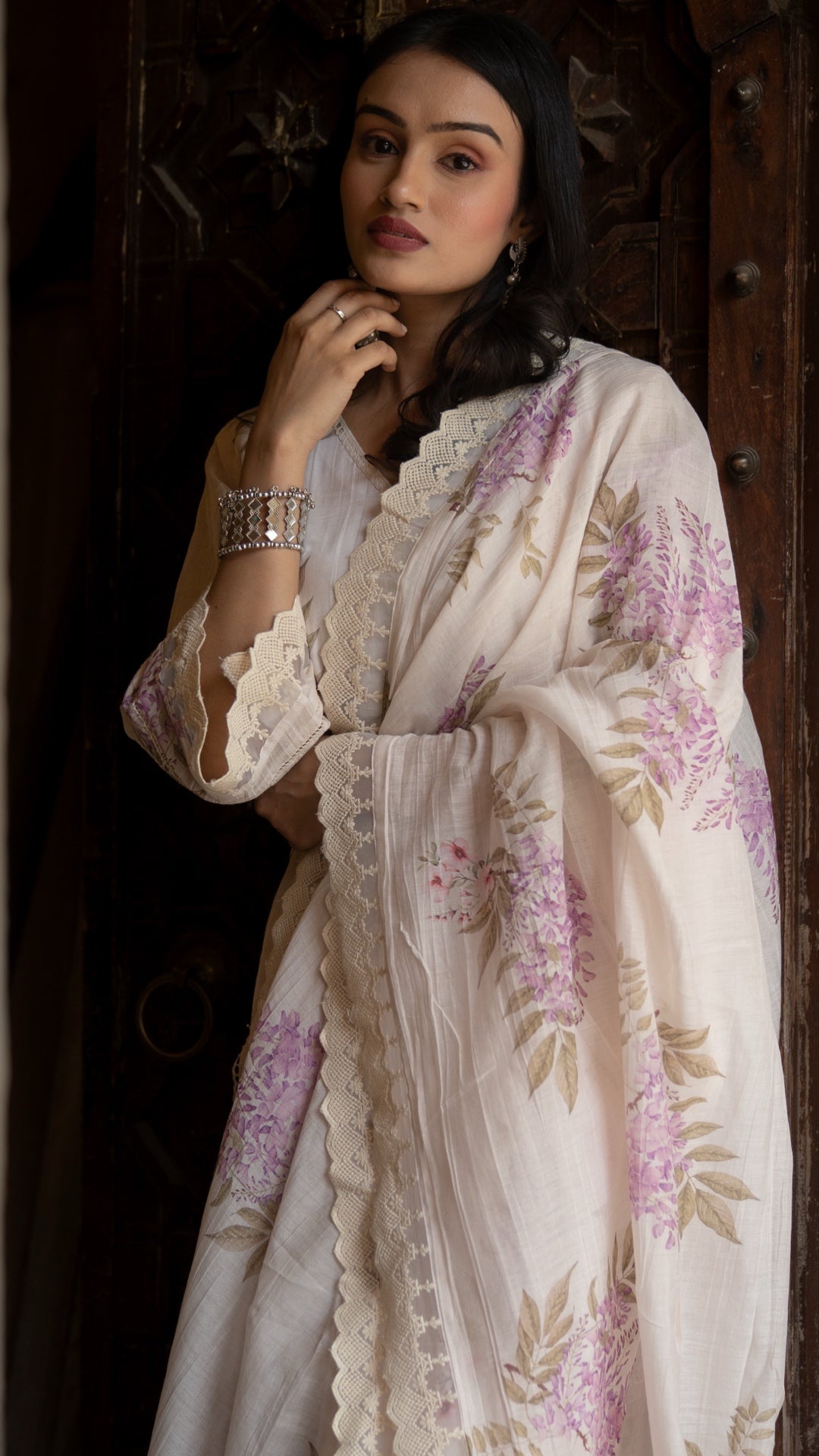 Catmint Pure Mulmul Chanderi Suit Set