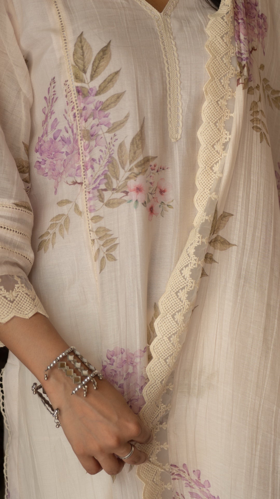 Catmint Pure Mulmul Chanderi Suit Set