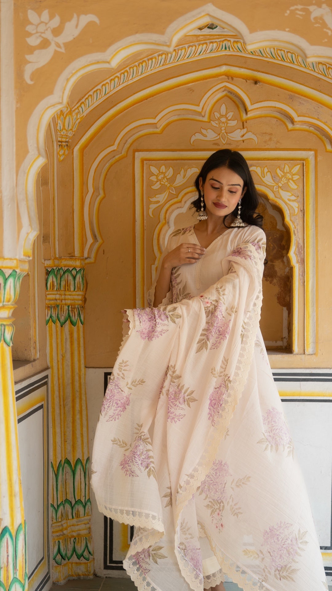 Catmint Pure Mulmul Chanderi Suit Set