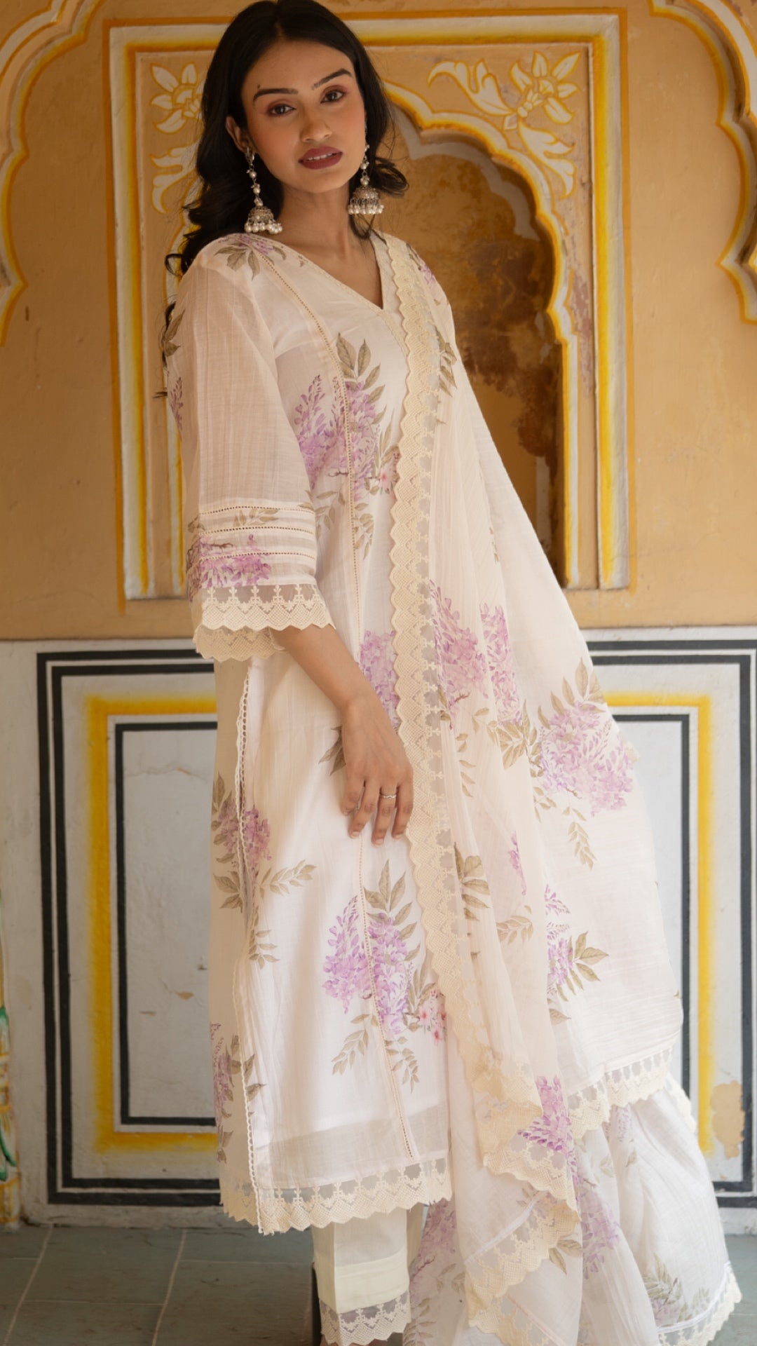 Catmint Pure Mulmul Chanderi Suit Set