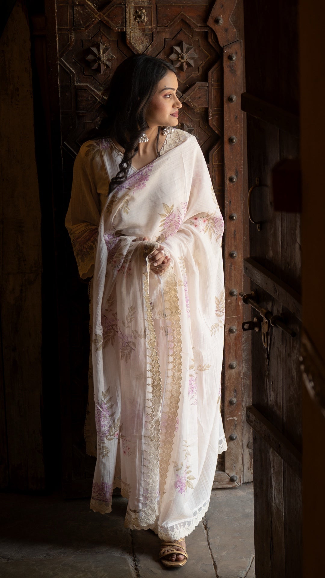 Catmint Pure Mulmul Chanderi Suit Set