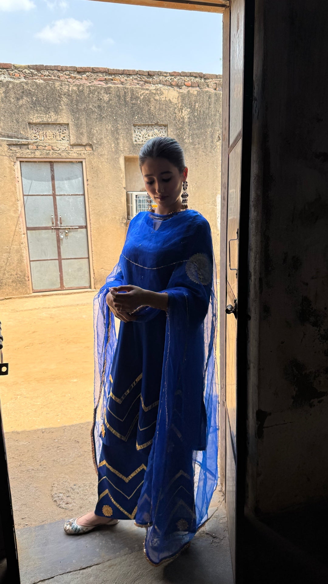 Sharvari electric blue suit set
