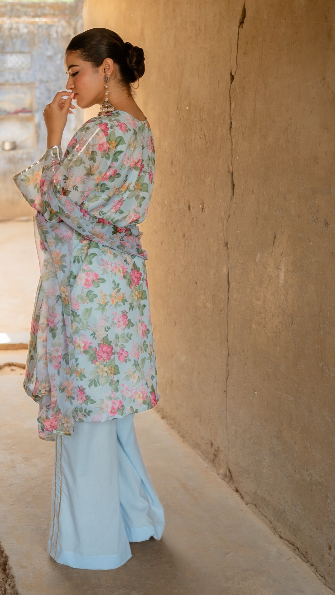 Ice Flora Chiffon Suit Set