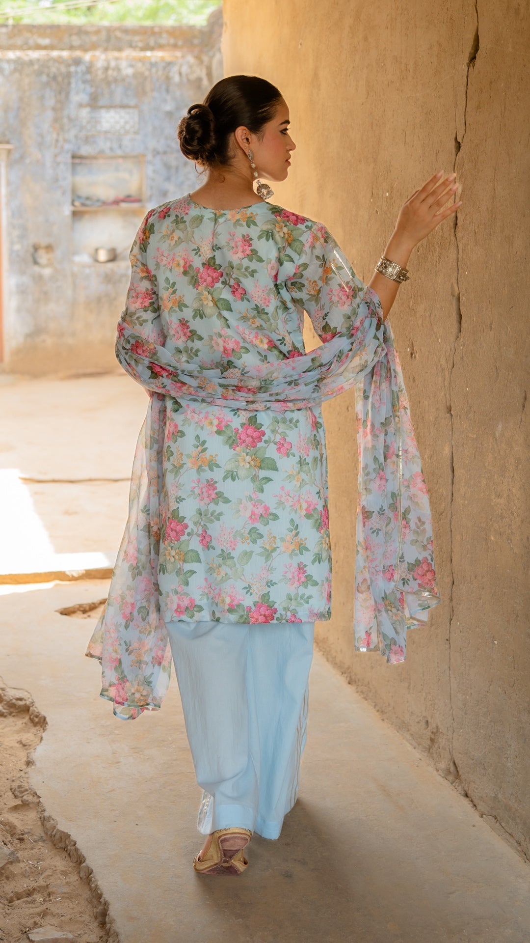 Ice Flora Chiffon Suit Set