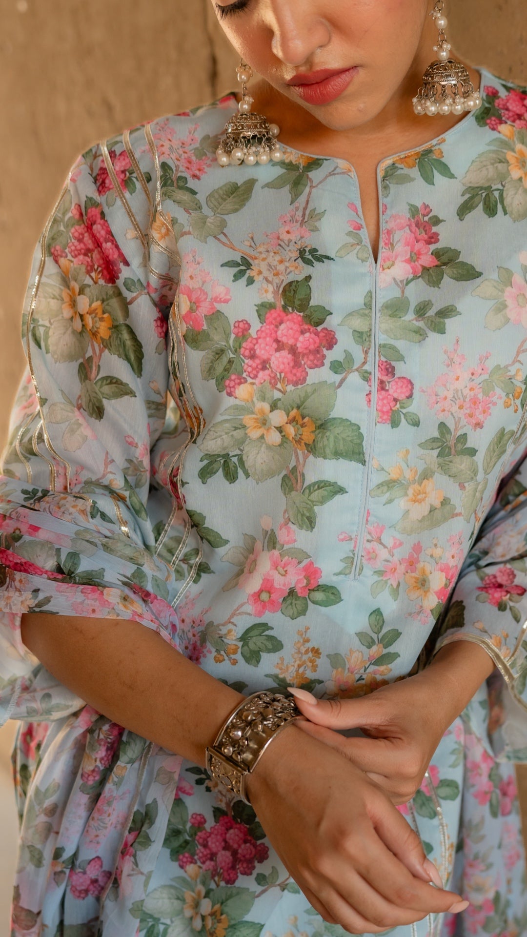 Ice Flora Chiffon Suit Set