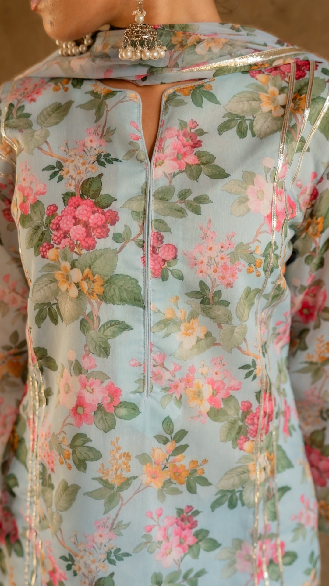 Ice Flora Chiffon Suit Set