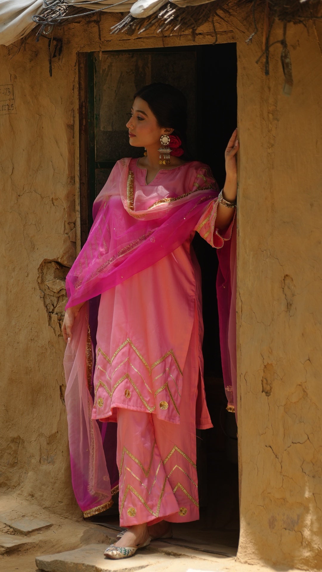Mohini Peach & Pink Suit Set