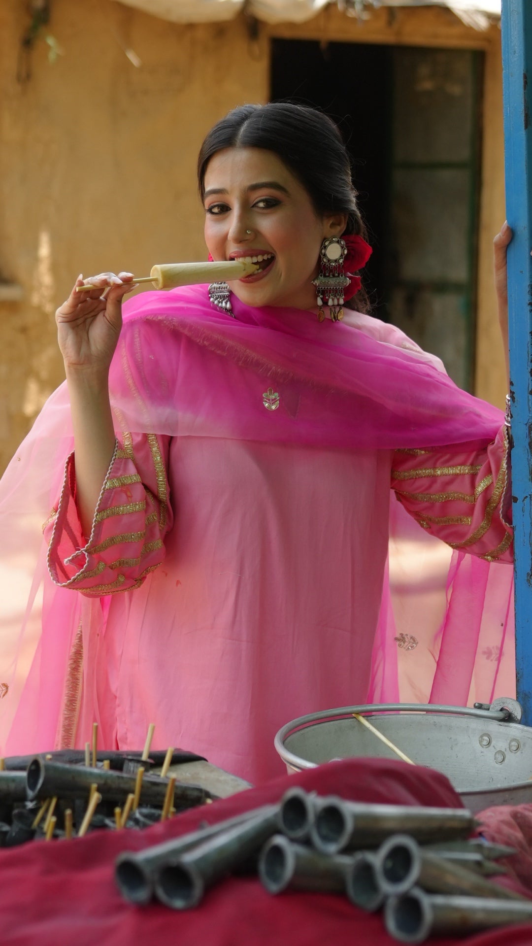 Mohini Peach & Pink Suit Set