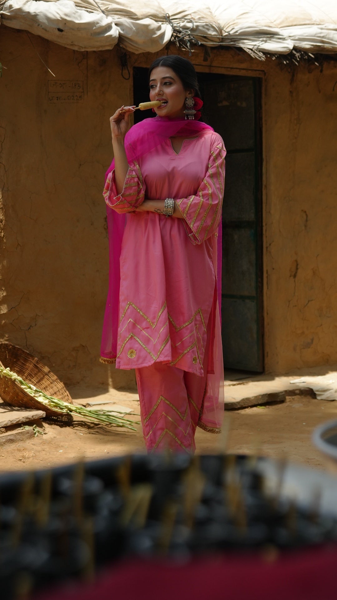 Mohini Peach & Pink Suit Set