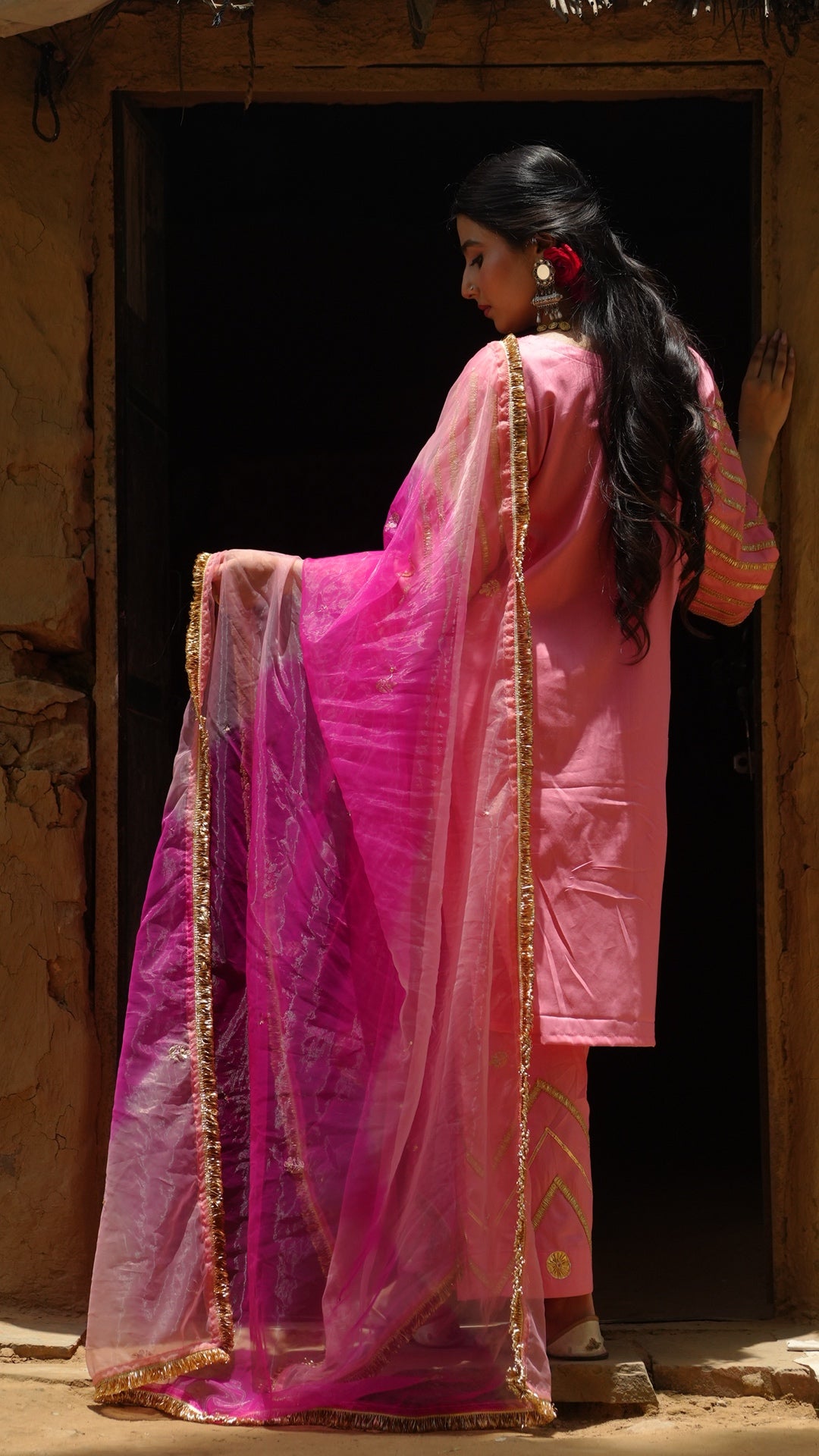 Mohini Peach & Pink Suit Set