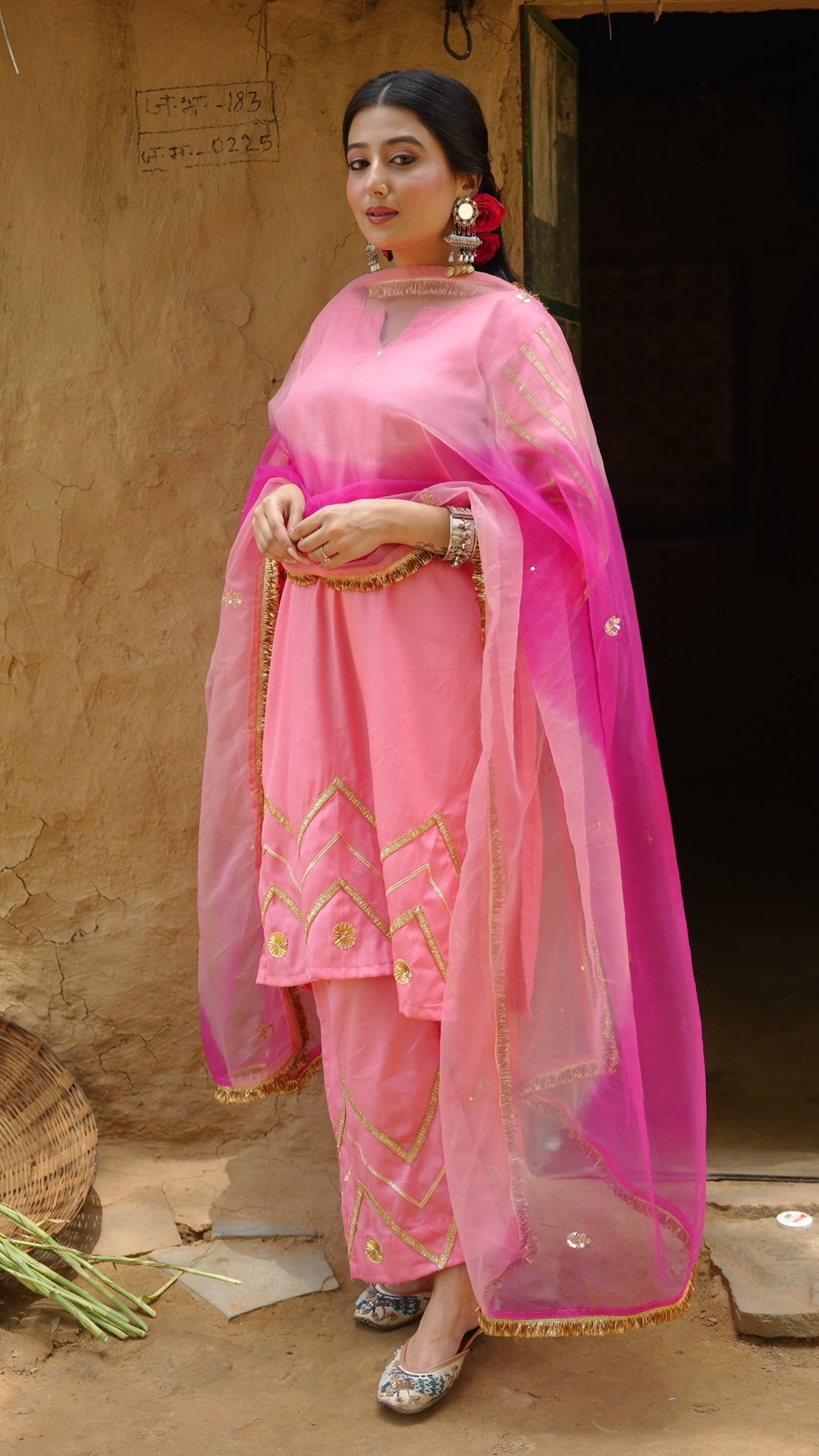 Mohini Peach & Pink Suit Set