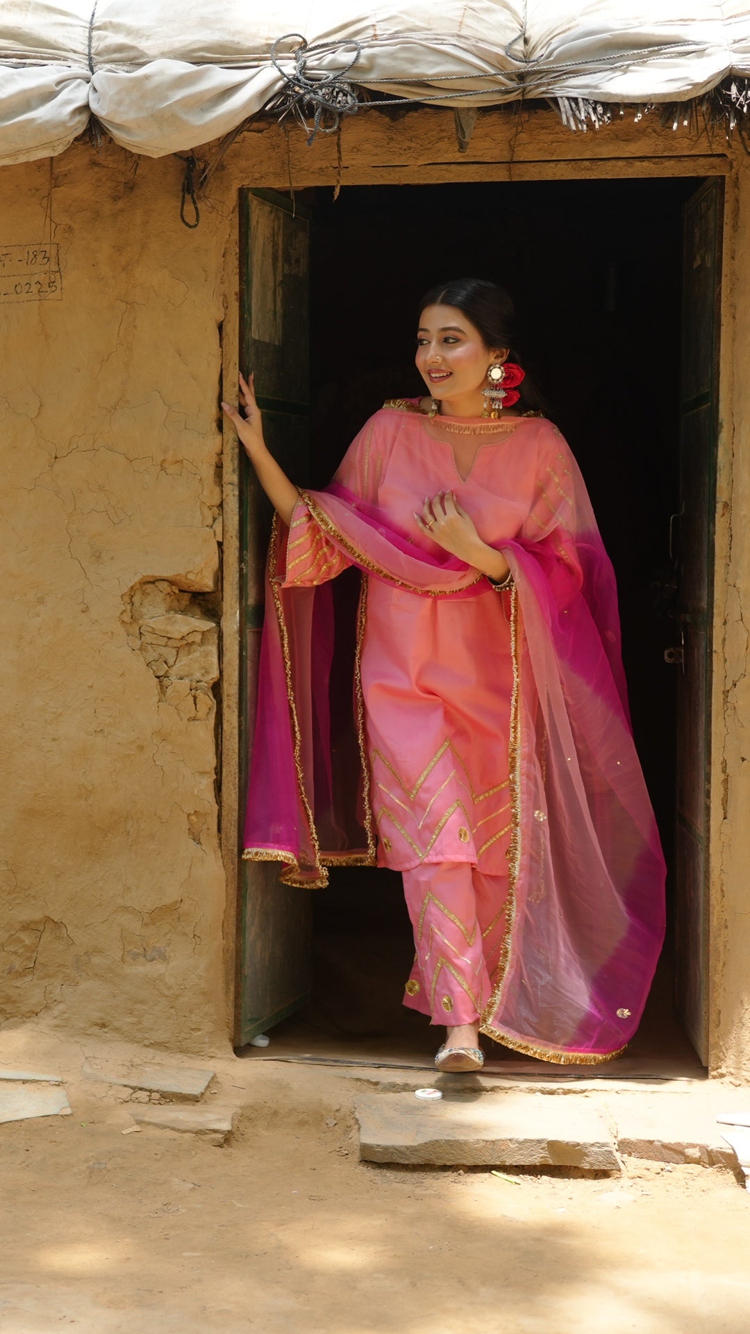 Mohini Peach & Pink Suit Set